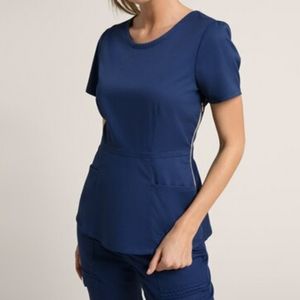 JAANUU Peplum Scrub Top